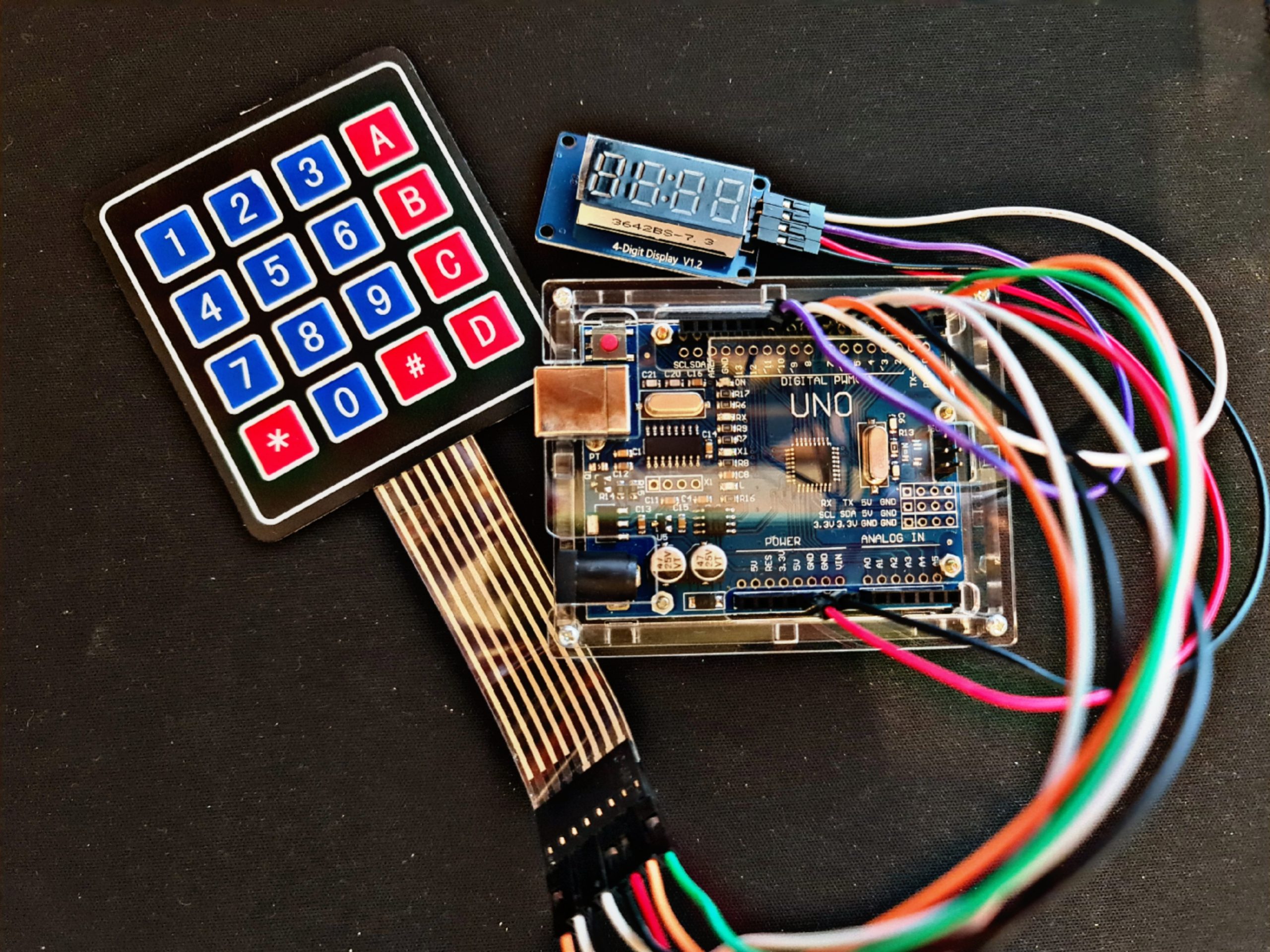 TM1637 4-Digit 7-Segment Ekran ve 4×4 Keypad Zamanlayıcı
