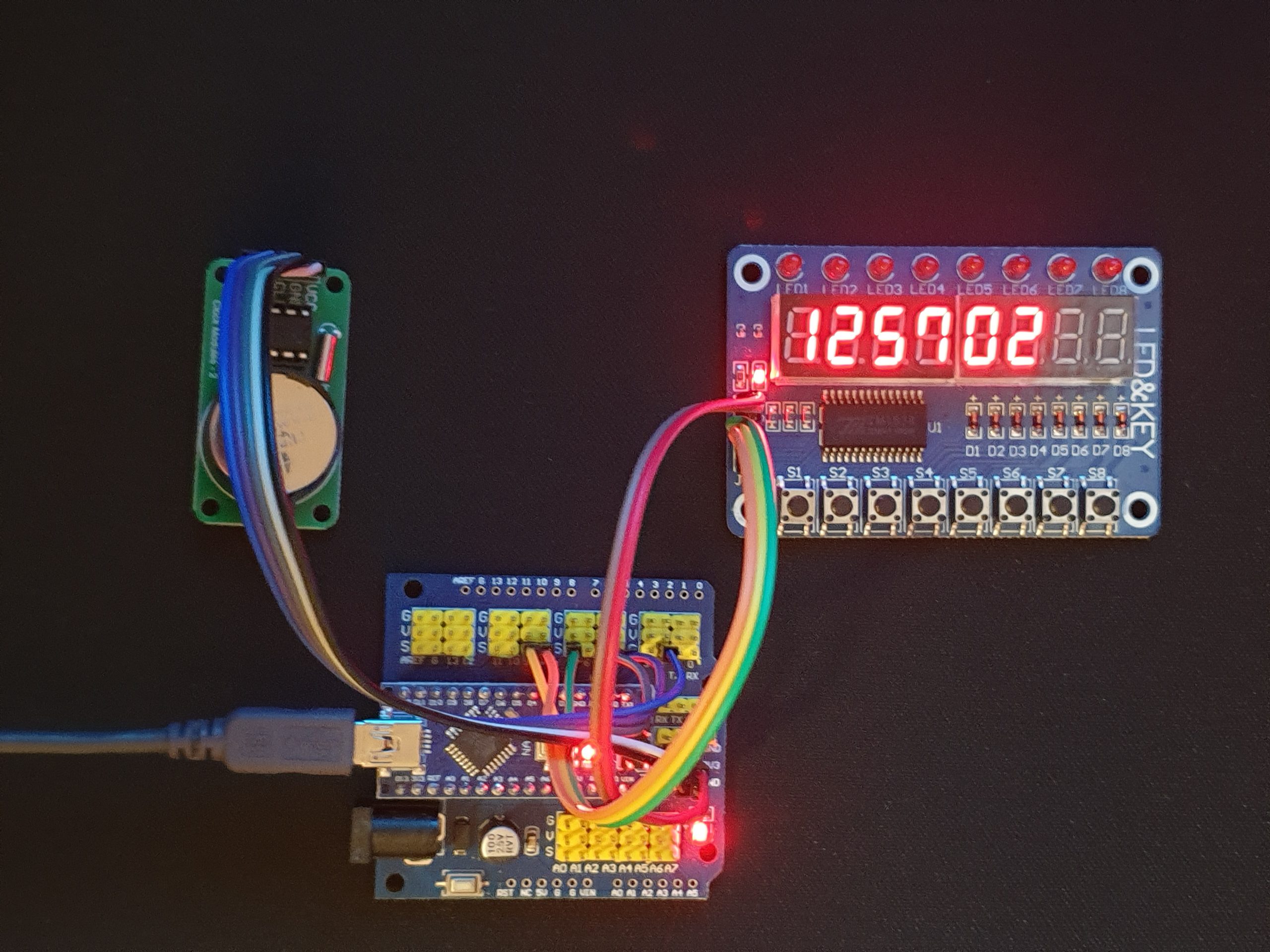 Led&Key ve DS1302 RTC Modül