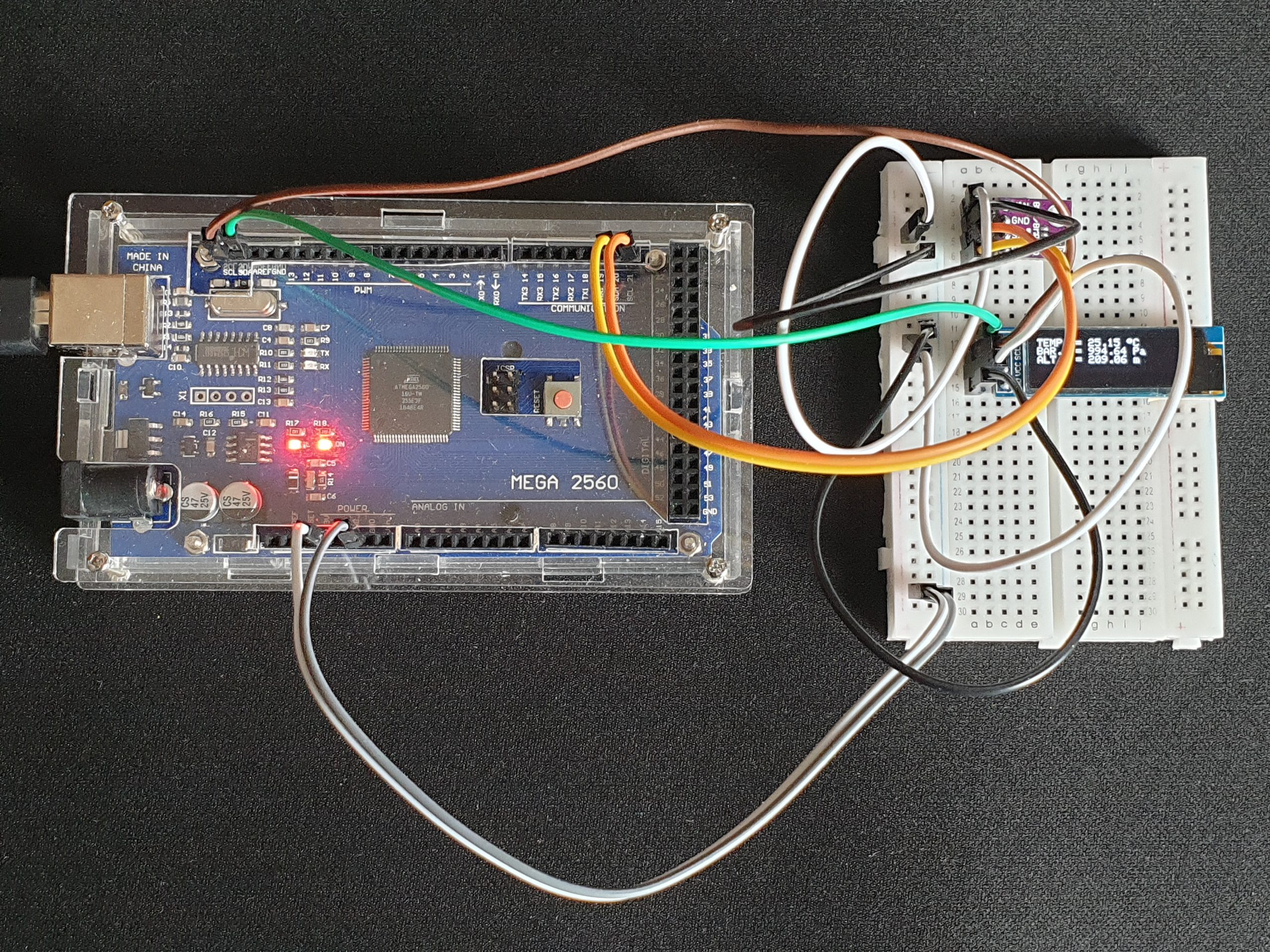 BMP280 Isı ve Basınç Sensörü ile  SSD1306 OLED uygulaması